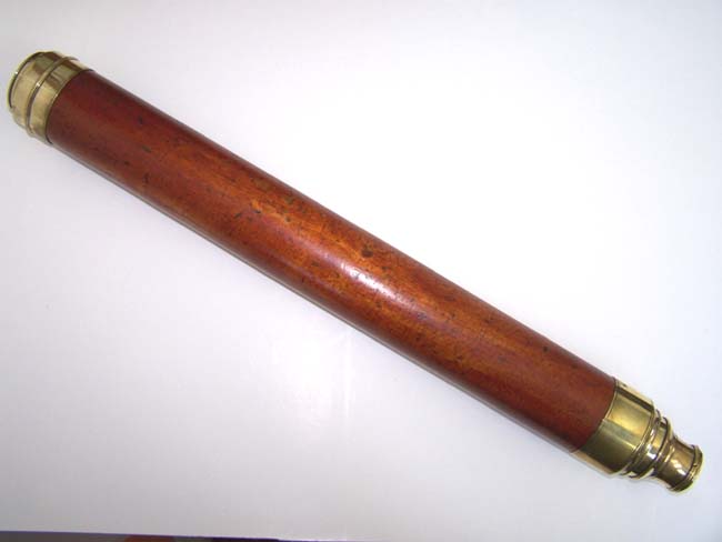 A nice antique Telescope with mahogany barrel, English, circa 1820-1830